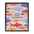thumbnail image 1 of Stupell Industries Contemporary Just Keep Swimming Fish Black Floating Frame Canvas Art, 17 x 21, by The Paper Curator, 1 of 8