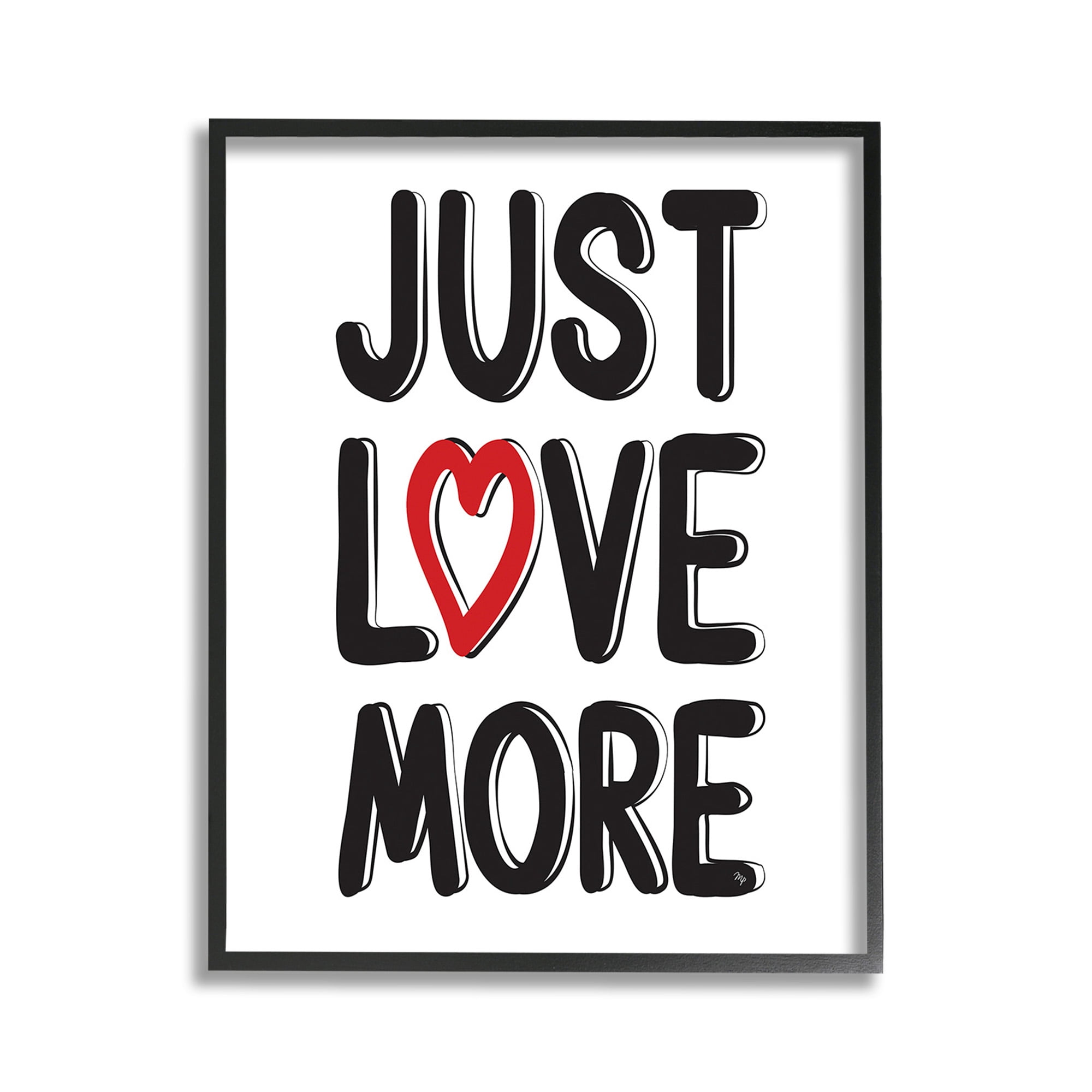 Stupell Industries Just Love More Inspirational Painting Black Framed Art Print Wall Art, 11 x 14