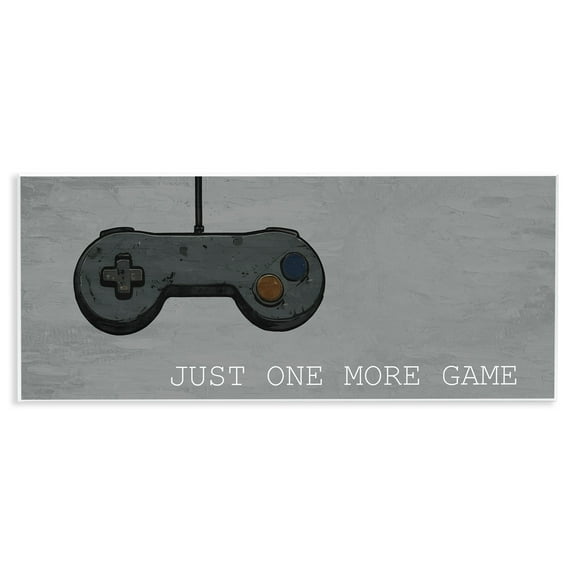 Stupell Industries Just One More Rustic Gaming Inspirational Painting Unframed Art Print Wall Art, 17 x 7