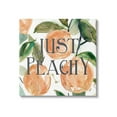 thumbnail image 1 of Stupell Industries Just Peachy Phrase Lush Fruit Watercolor Detail Graphic Art Gallery Wrapped Canvas Print Wall Art, Design by Carol Robinson, 1 of 7