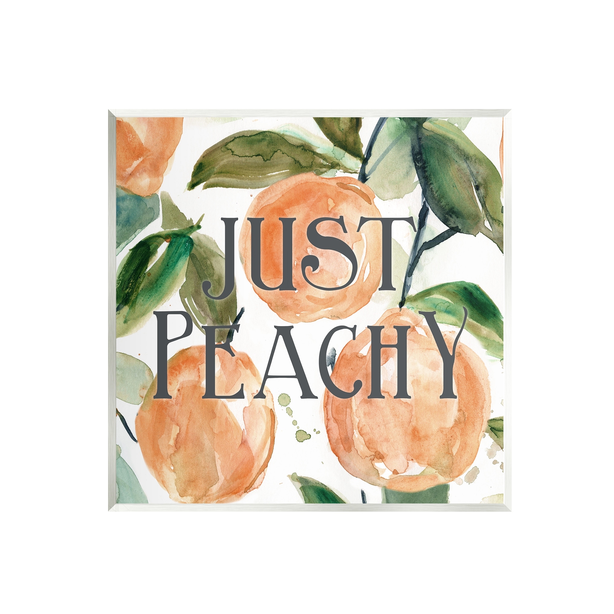 Stupell Industries Just Peachy Phrase Lush Fruit Watercolor Detail Graphic Art Unframed Art Print Wall Art, Design by Carol Robinson