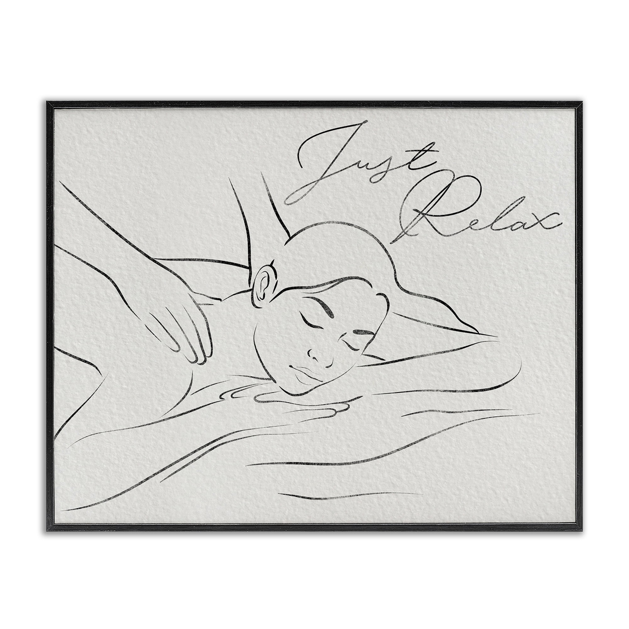 Stupell Industries Just Relax Massage Contour Black Framed Giclee Art, design by Marcus Prime