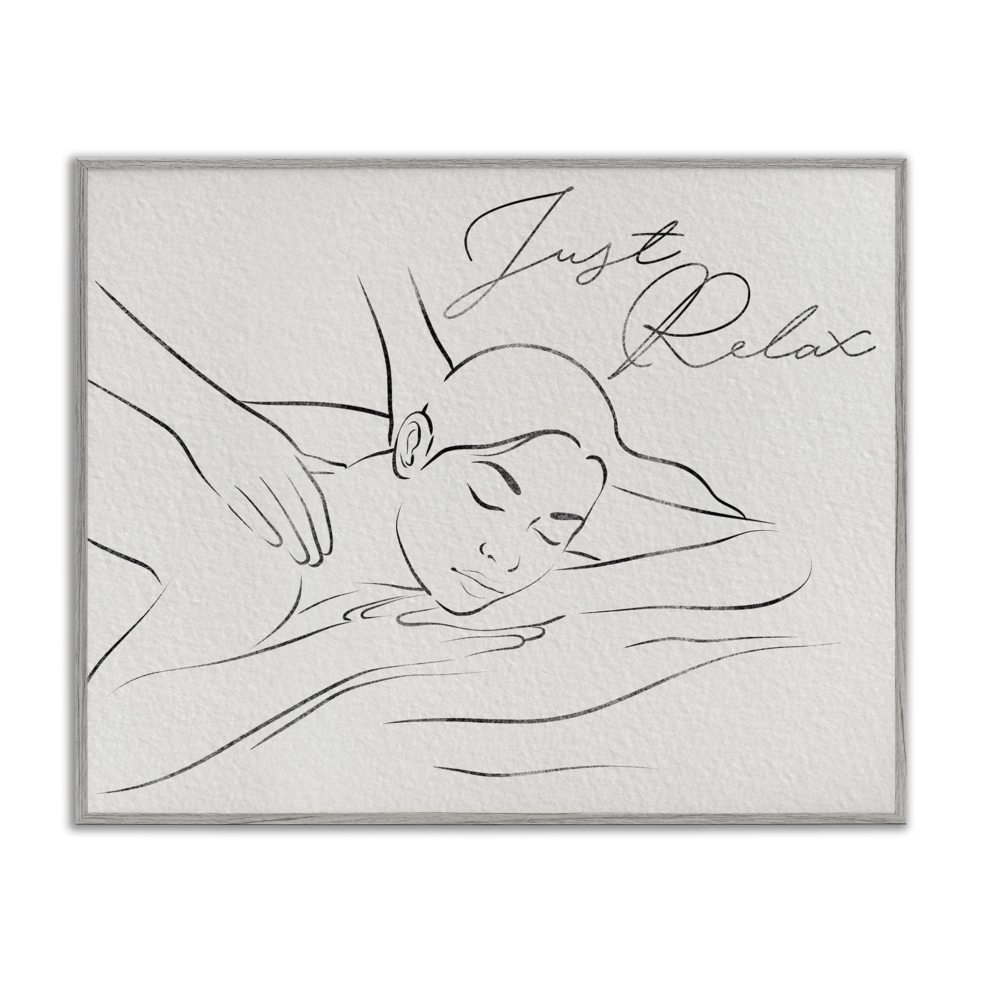 Stupell Industries Just Relax Massage Contour Gray Framed Giclee Art, design by Marcus Prime