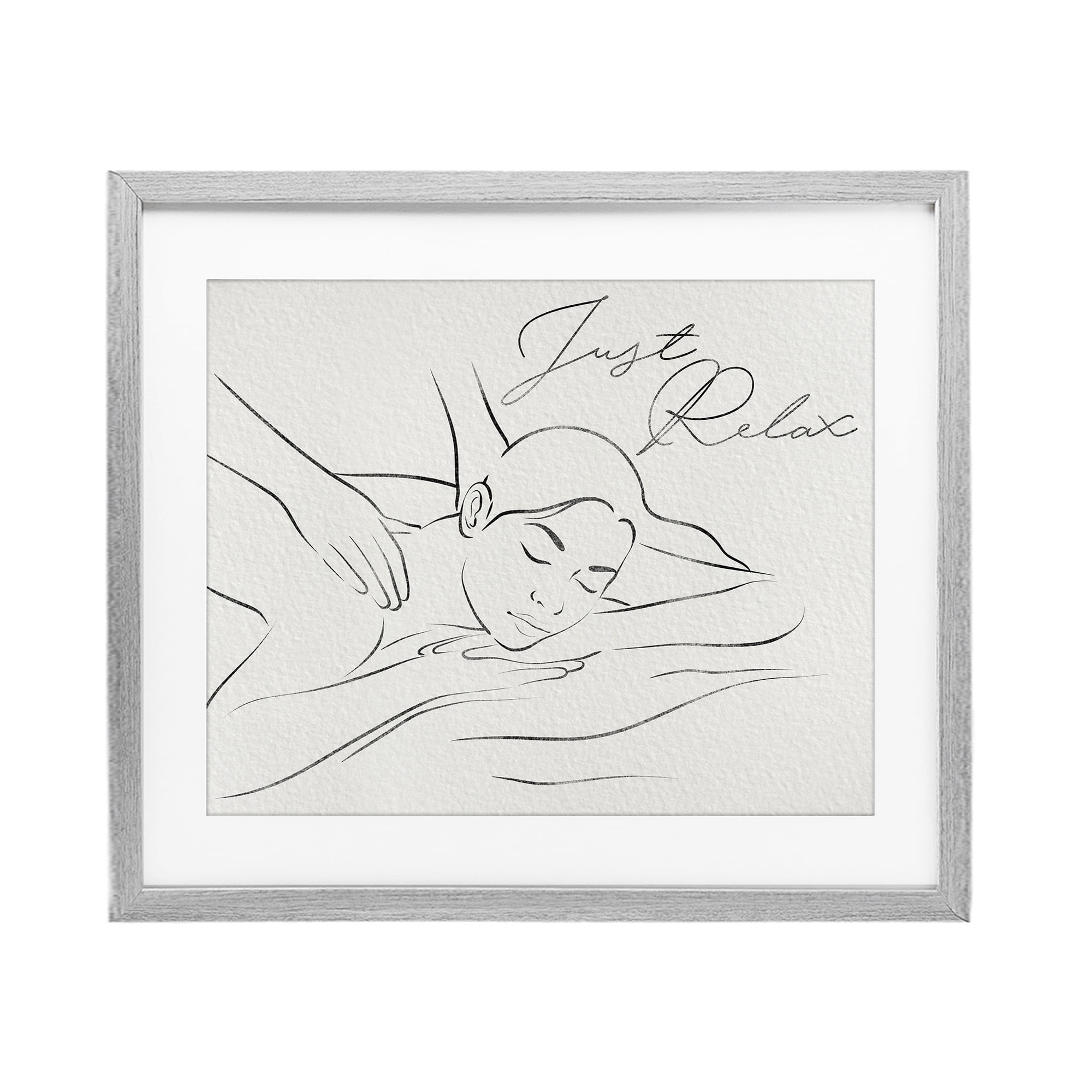 Stupell Industries Just Relax Massage Contour Gray Framed Print Under Glass, design by Marcus Prime