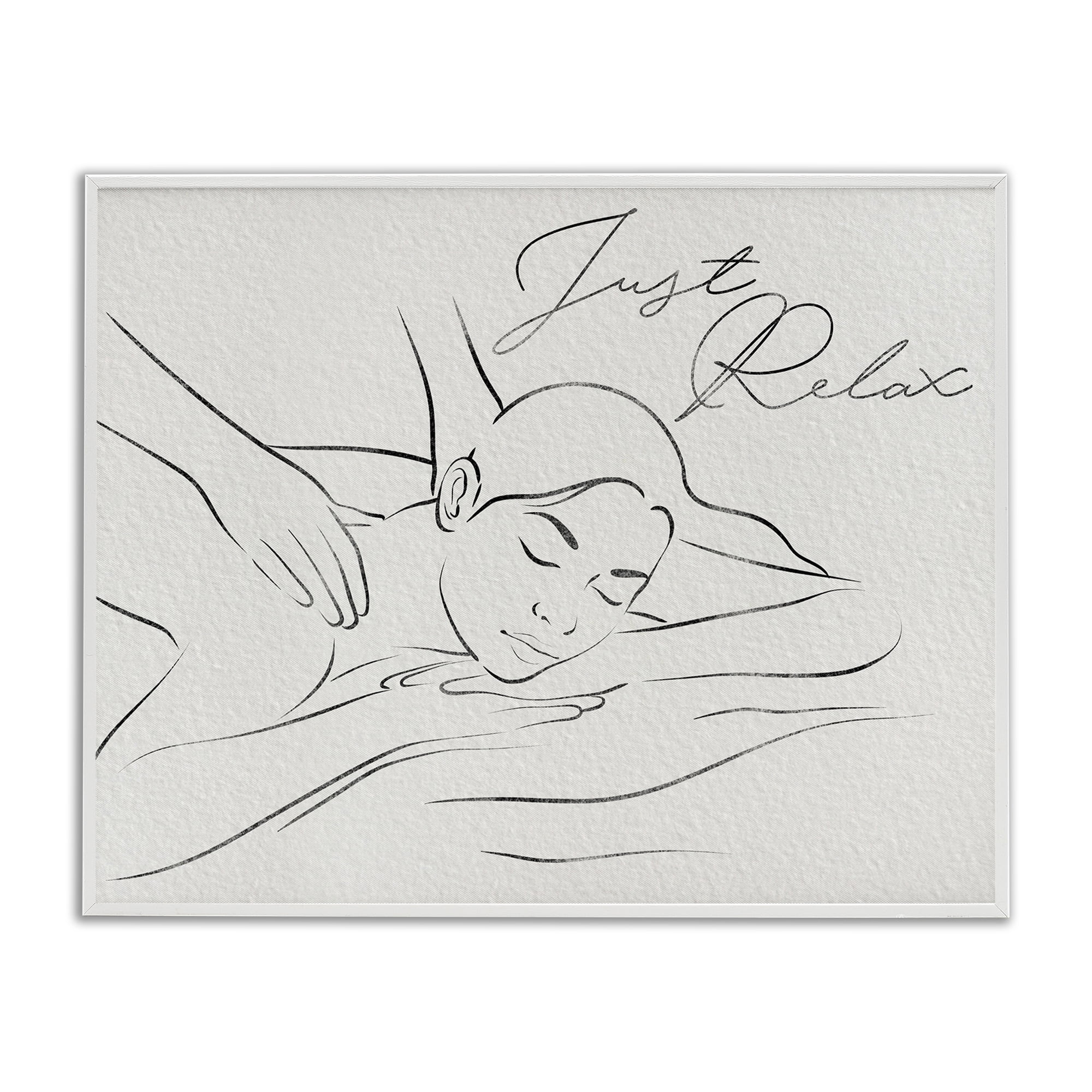 Stupell Industries Just Relax Massage Contour White Framed Giclee Art, design by Marcus Prime