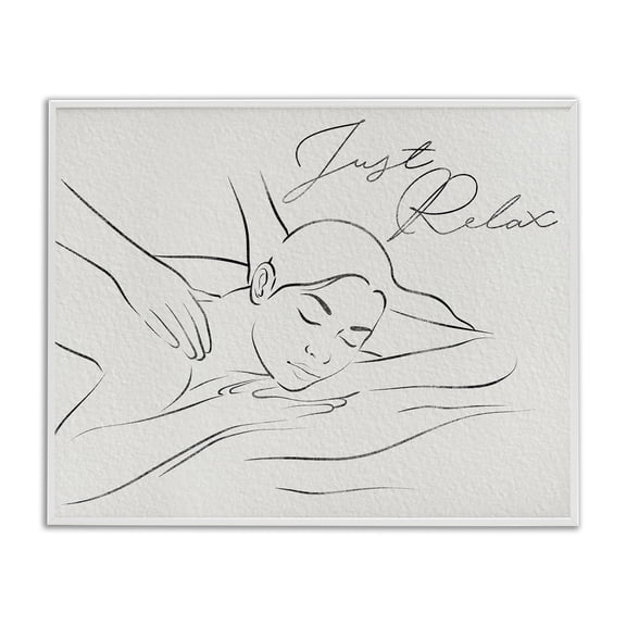 Stupell Industries Just Relax Massage Contour White Framed Giclee Art, design by Marcus Prime
