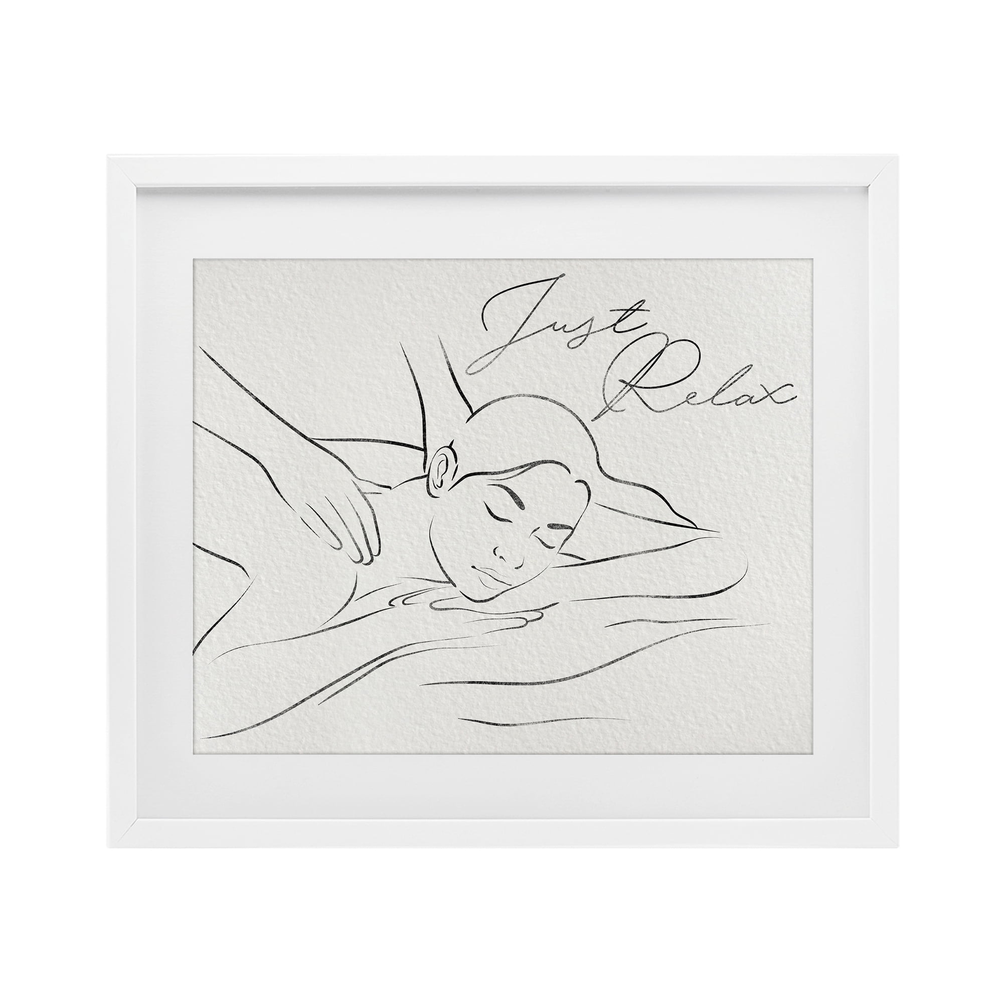 Stupell Industries Just Relax Massage Contour White Framed Print Under Glass, design by Marcus Prime