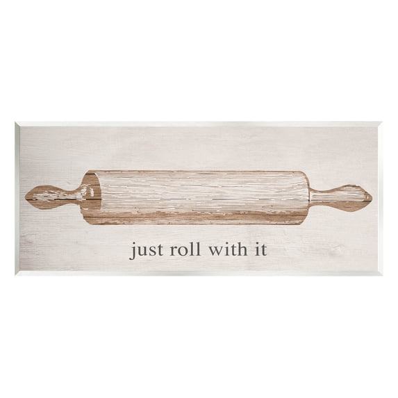 Stupell Industries Just Roll With It Phrase Graphic Art Unframed Art Print Wall Art, Design by Lil' Rue