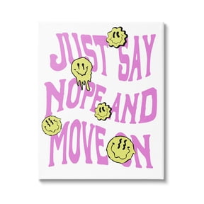 Stupell Industries Just Say Nope Phrase Inspirational Painting Gallery Wrapped Canvas Art Print Wall Art, 16 x 20