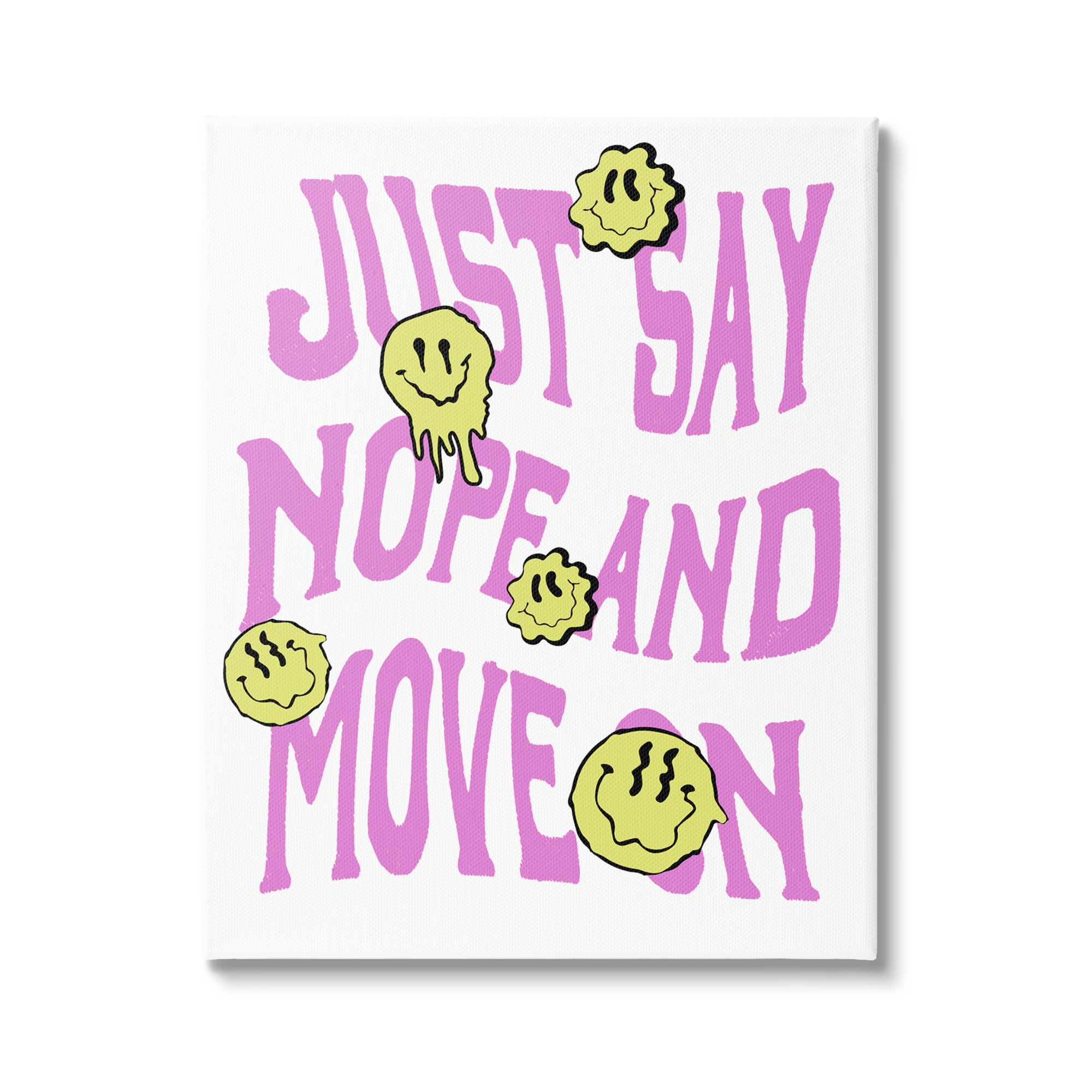 Stupell Industries Just Say Nope Phrase Inspirational Painting Gallery Wrapped Canvas Art Print Wall Art, 36 x 48