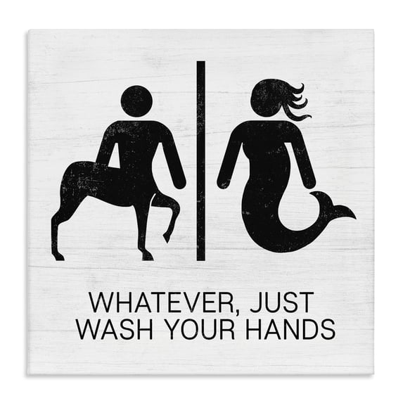 Stupell Industries Cottage Wash Your Hands Mythical Centaur Mermaid Canvas Art, 36 x 36, by Lil' Rue