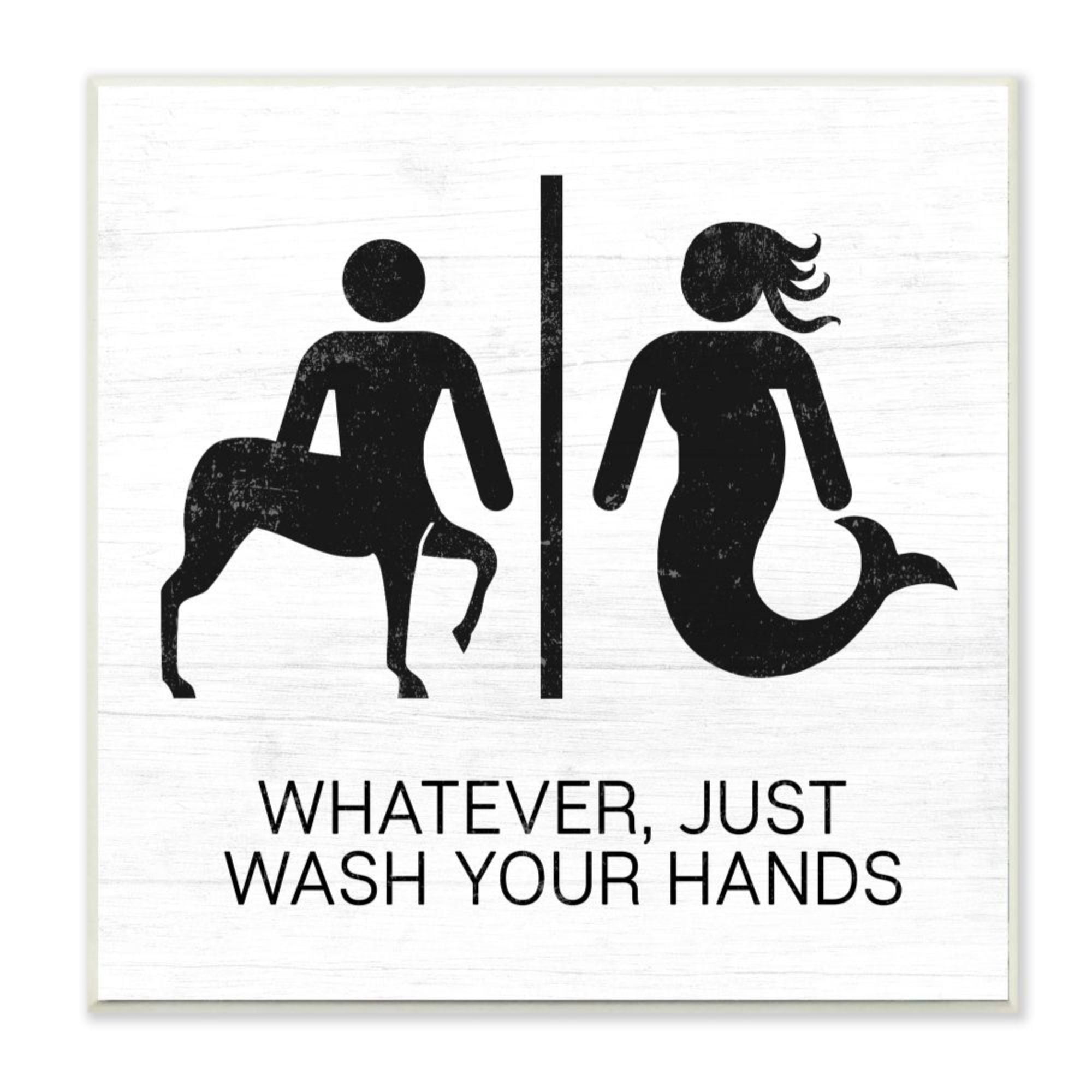 Stupell Industries Just Wash Your Hands Mythical Centaur Mermaid Design by Daphne Polselli