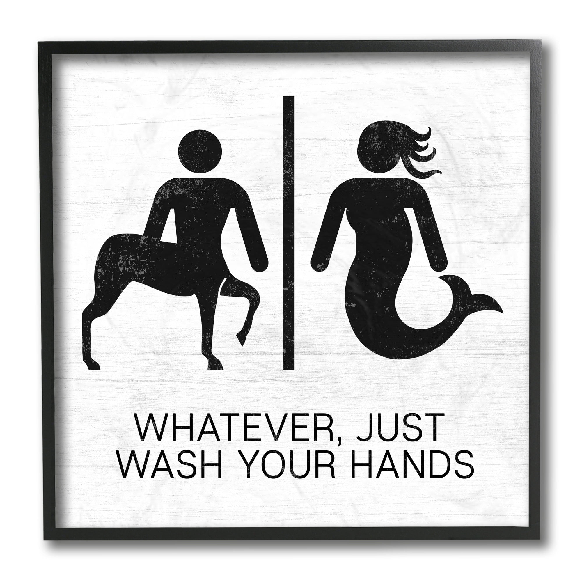 Stupell Industries Just Wash Your Hands Mythical Centaur Mermaid Design by Daphne Polselli