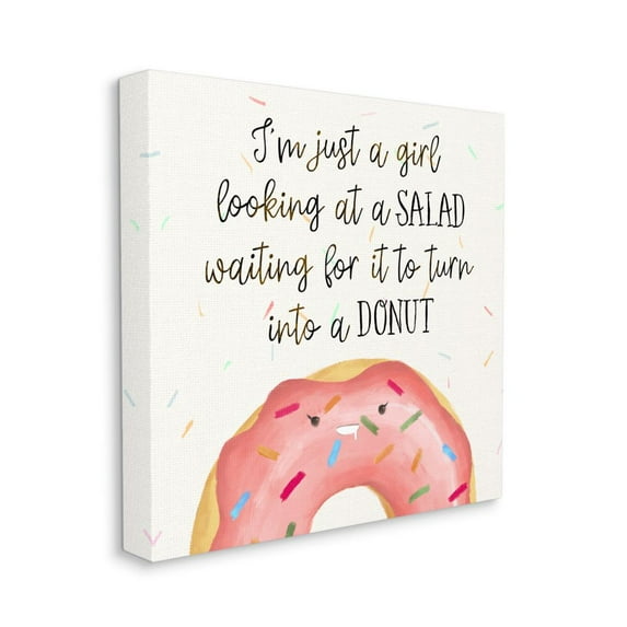 Stupell Industries Just a Girl Looking at Salad Funny Food Phrase Canvas Wall Art Design by Ziwei Li, 36" x 36"