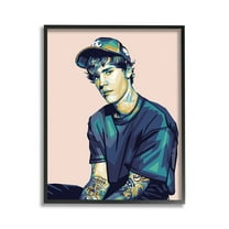 Stupell Industries Justin with Peach Hues Abstract Painting Black Framed Art Print Wall Art, 11 x 14