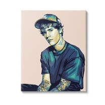 Stupell Industries Justin with Peach Hues Abstract Painting Gallery Wrapped Canvas Art Print Wall Art, 16 x 20