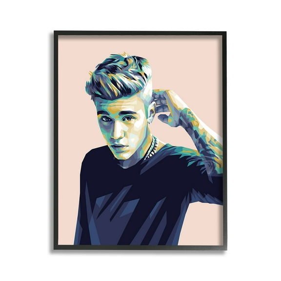 Stupell Industries Justin with Subtle Hues Abstract Painting Black Framed Art Print Wall Art, 11 x 14