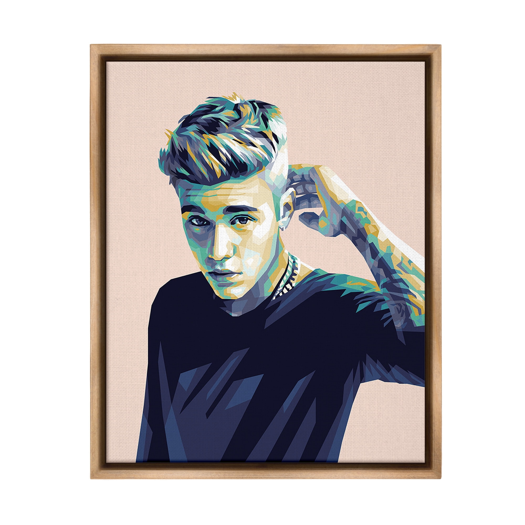 Stupell Industries Justin with Subtle Hues Abstract Painting Brown Floater Framed Canvas Art Print Wall Art, 25 x 31
