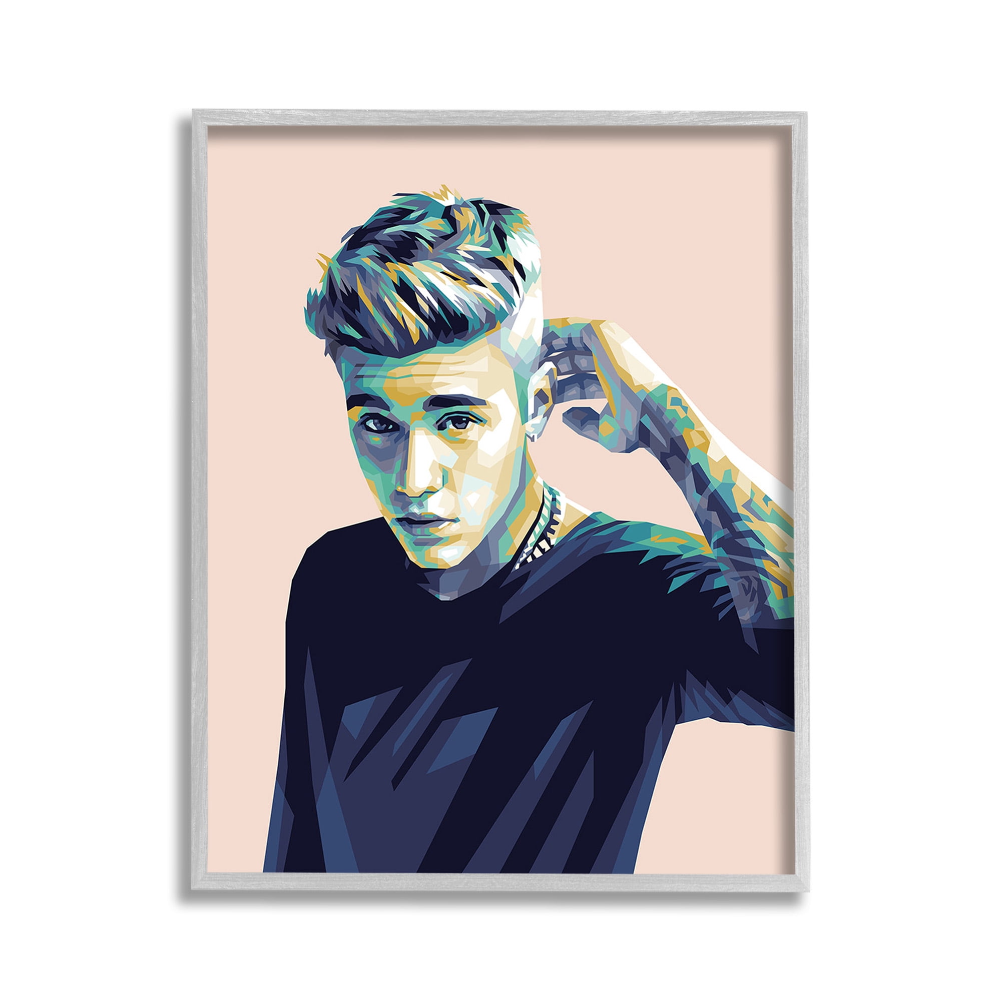 Stupell Industries Justin with Subtle Hues Abstract Painting Gray Framed Art Print Wall Art, 11 x 14