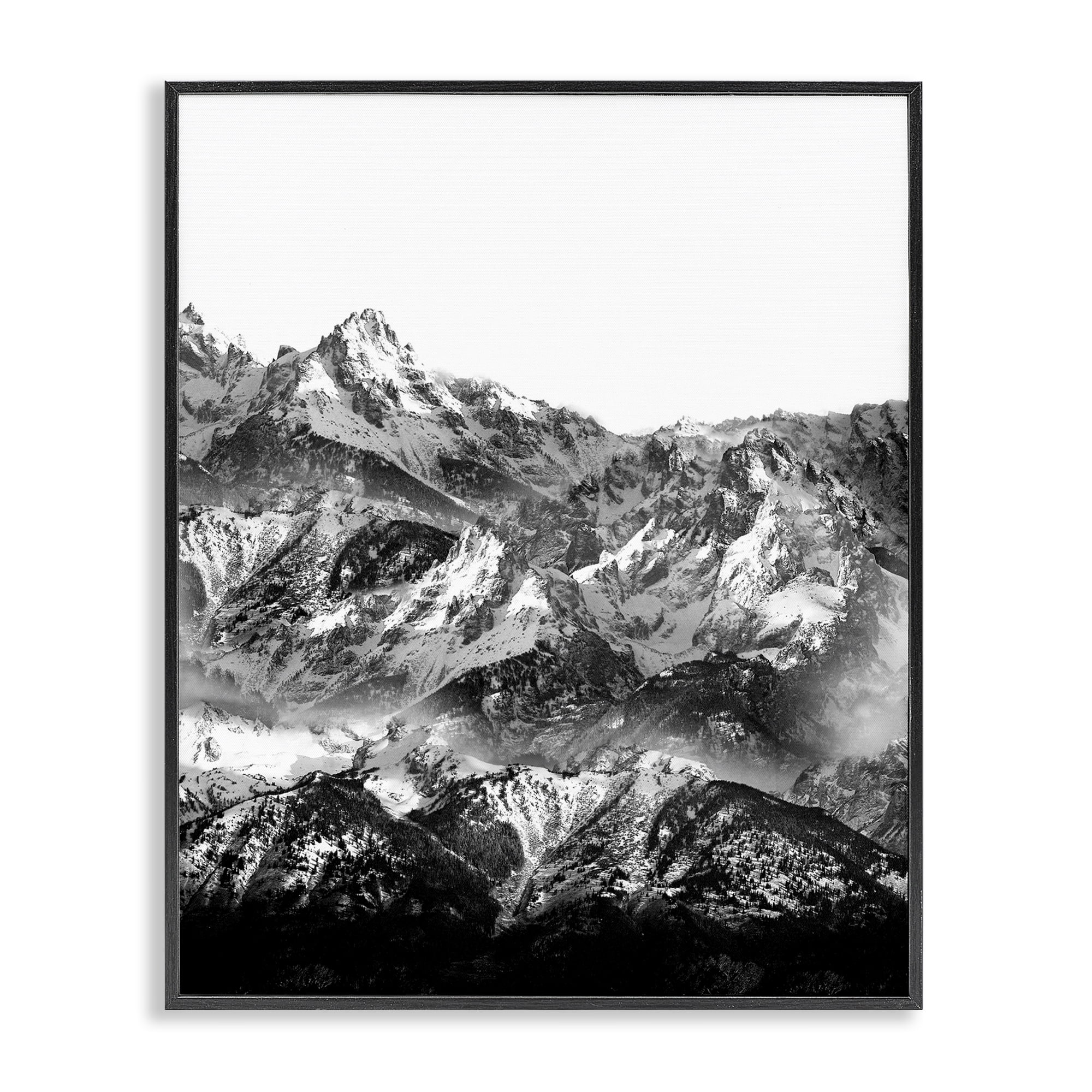Stupell Industries Jutting Mountain Peaks Landscape & Nature Photography Black Framed Art Print Wall Art, 16 x 20