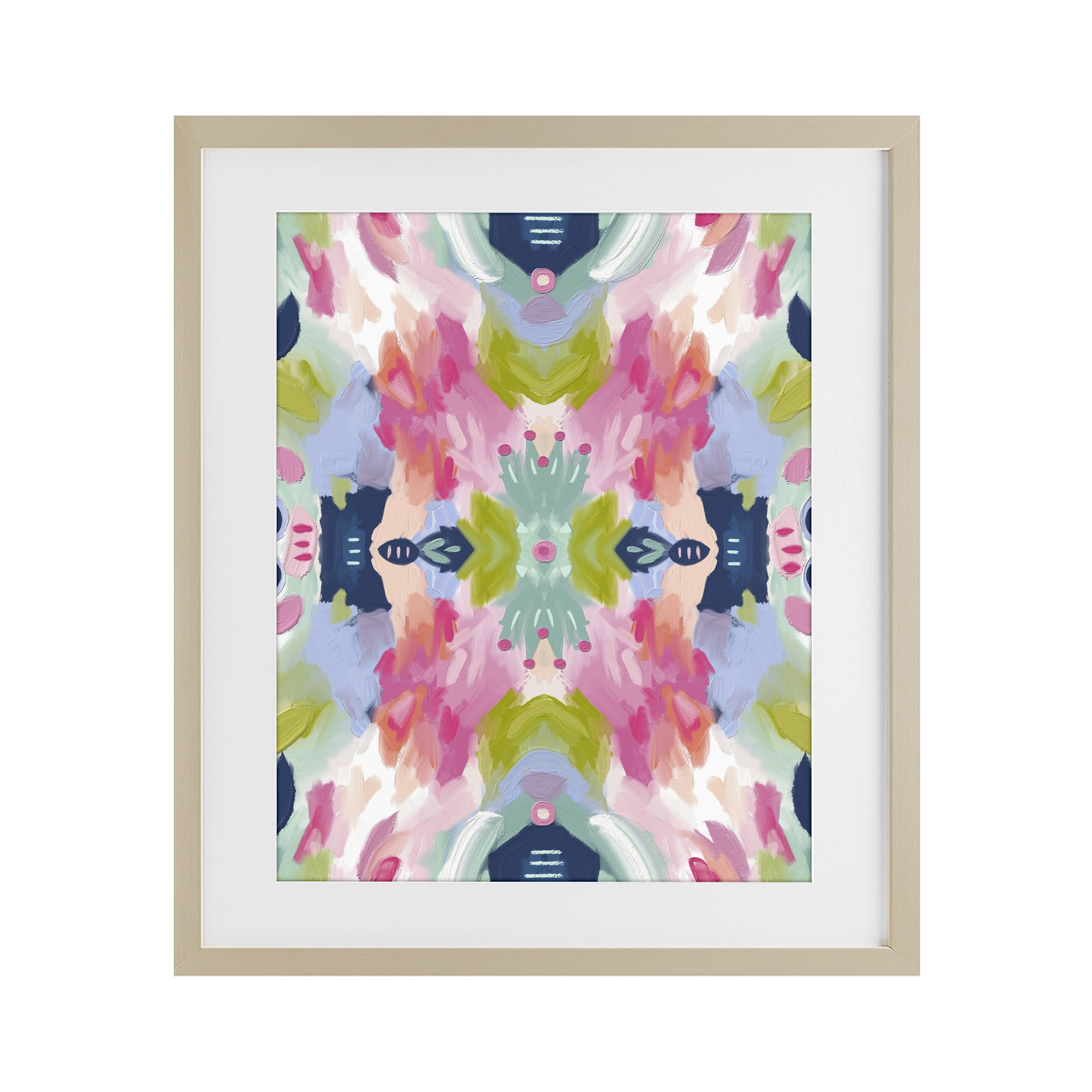 Stupell Industries Kaleidoscopic Floral Mandala Birch Framed Print Under Glass, design by Lisa Nohren