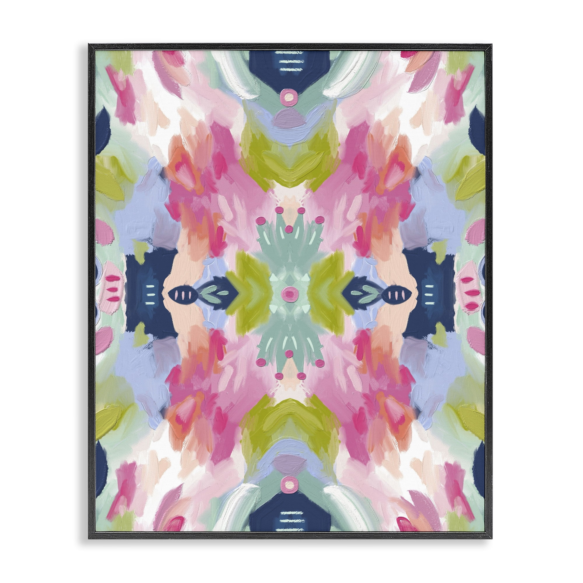 Stupell Industries Kaleidoscopic Floral Mandala Black Framed Giclee Art, design by Lisa Nohren