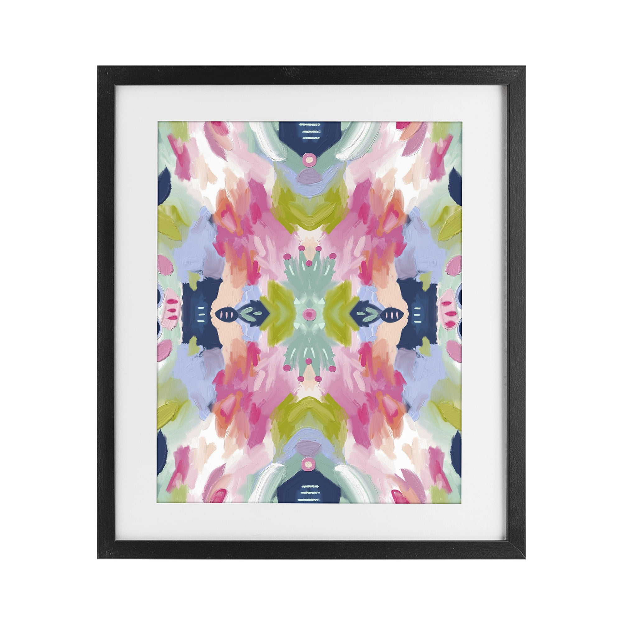 Stupell Industries Kaleidoscopic Floral Mandala Black Framed Print Under Glass, design by Lisa Nohren