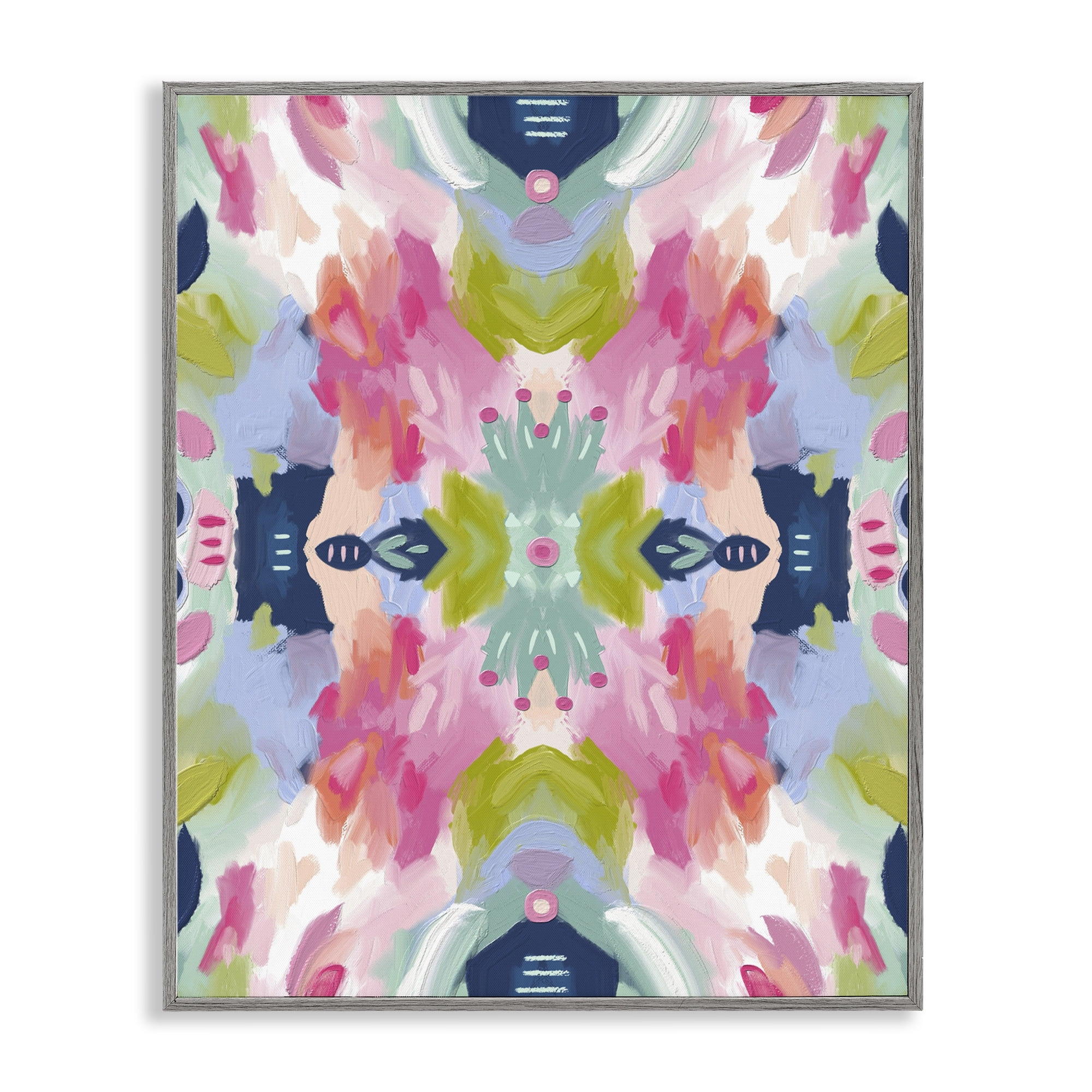 Stupell Industries Kaleidoscopic Floral Mandala Gray Framed Giclee Art, design by Lisa Nohren