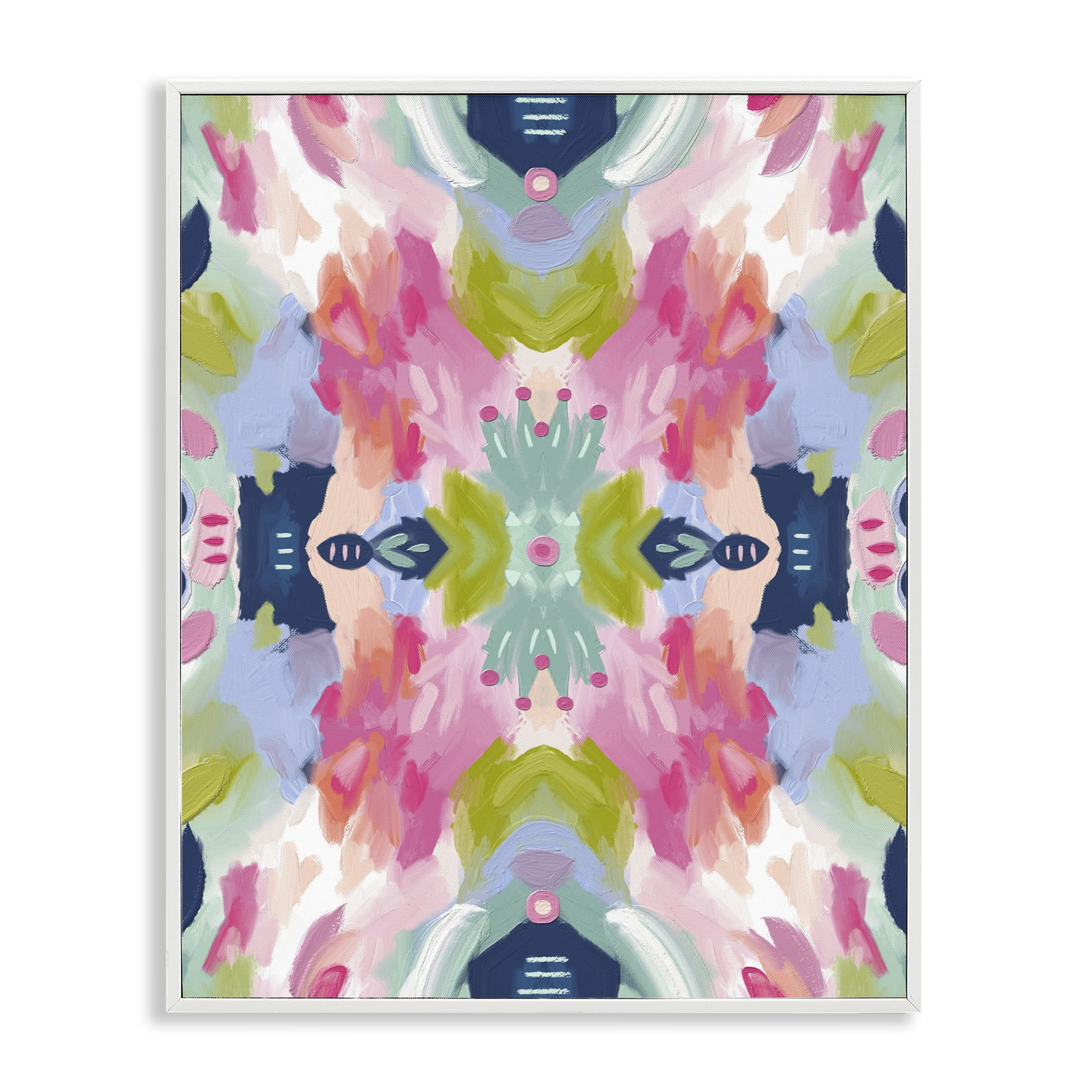 Stupell Industries Kaleidoscopic Floral Mandala White Framed Giclee Art, design by Lisa Nohren