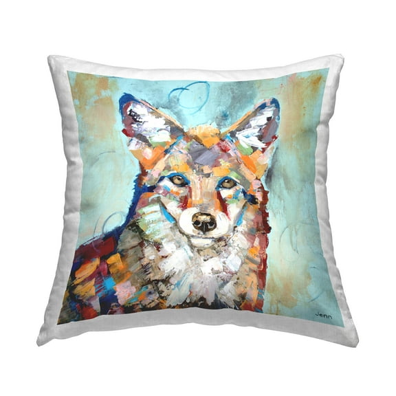 Stupell Industries Kaleidoscopic Fox Animal Portrait Printed Throw Pillow Design by Jen Seeley