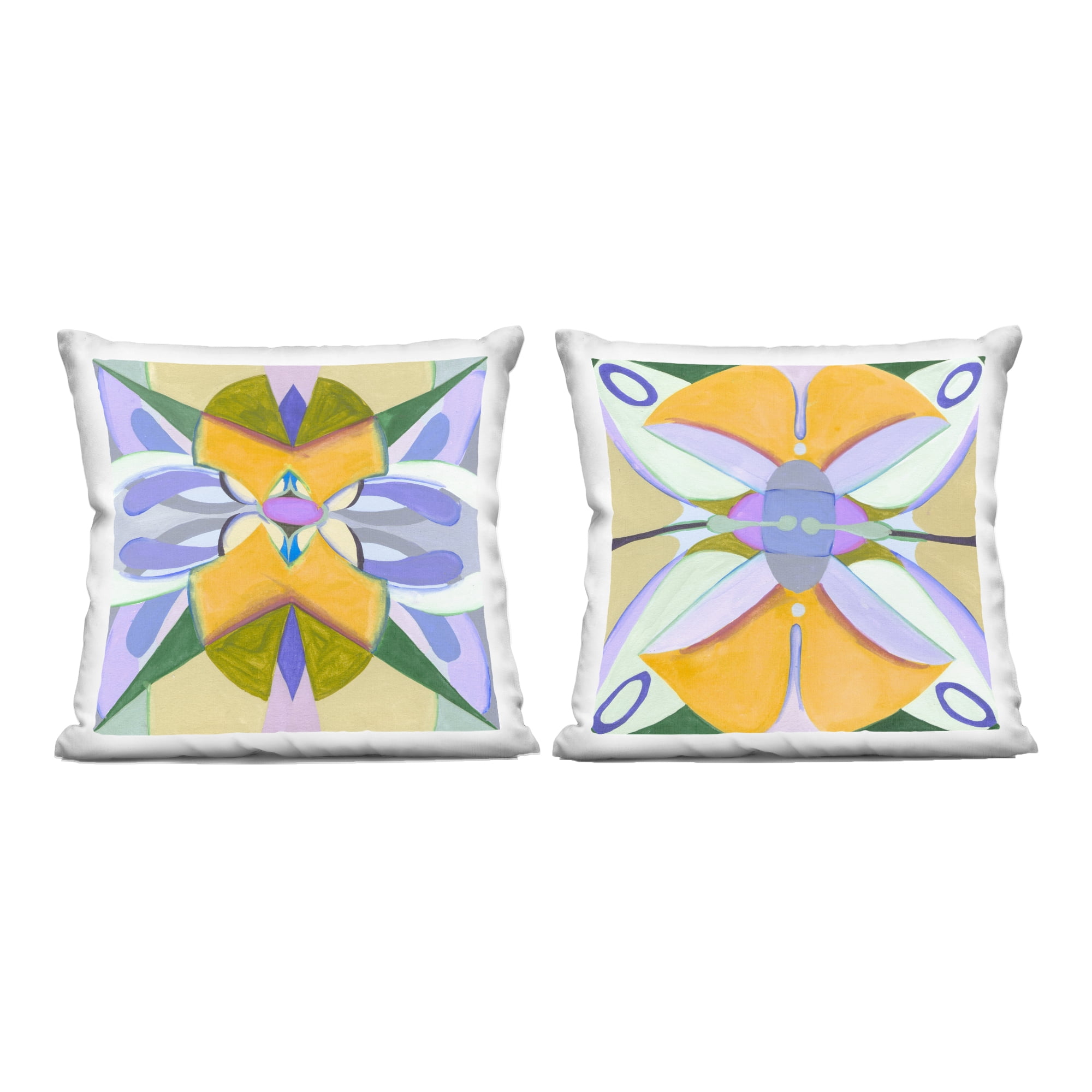 Stupell Industries Kaleidoscopic Revival Hues 2 Piece Decorative Printed Throw Pillow Set, design by Melissa Wang