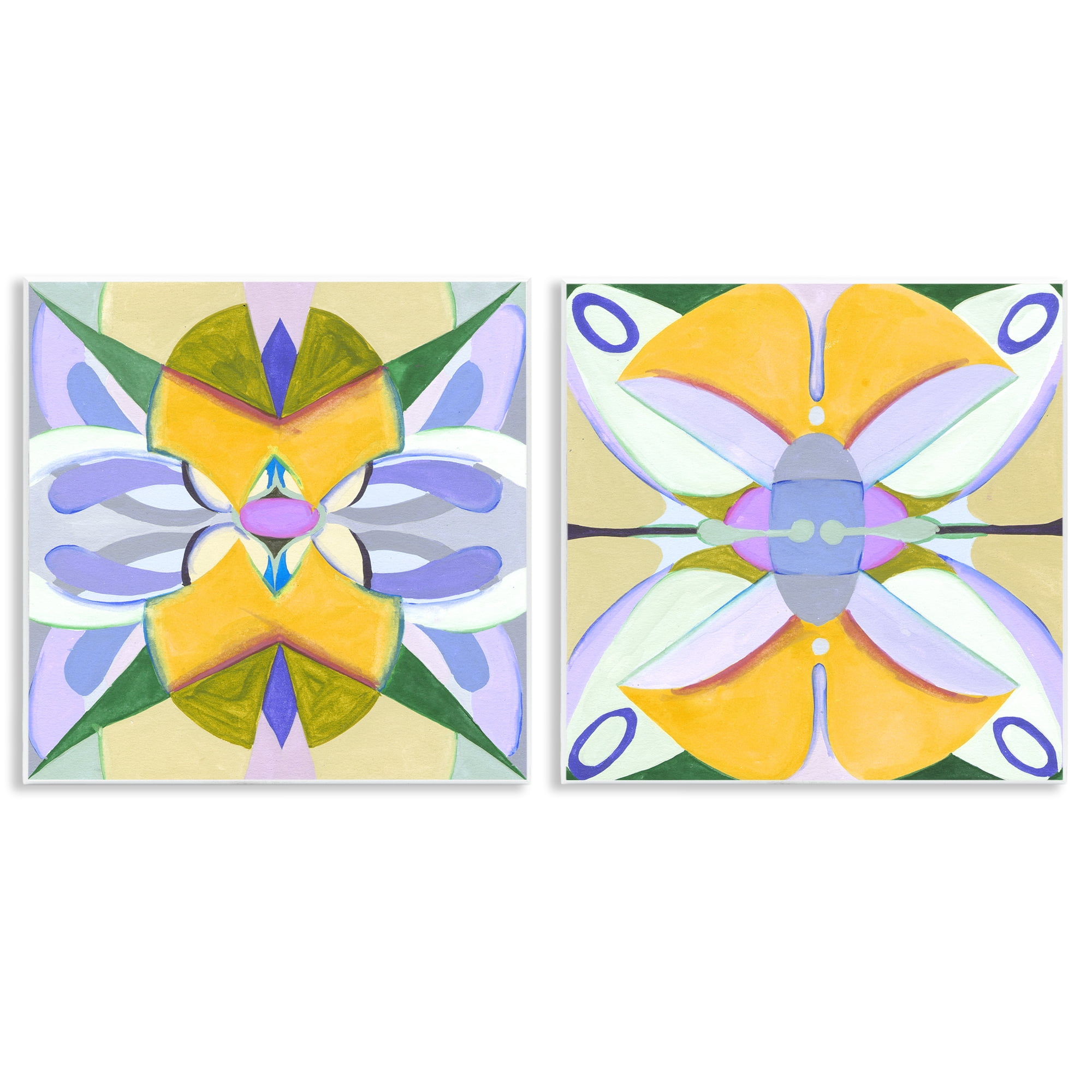 Stupell Industries Kaleidoscopic Revival Hues 2 Piece Wall Plaque Art Set, design by Melissa Wang