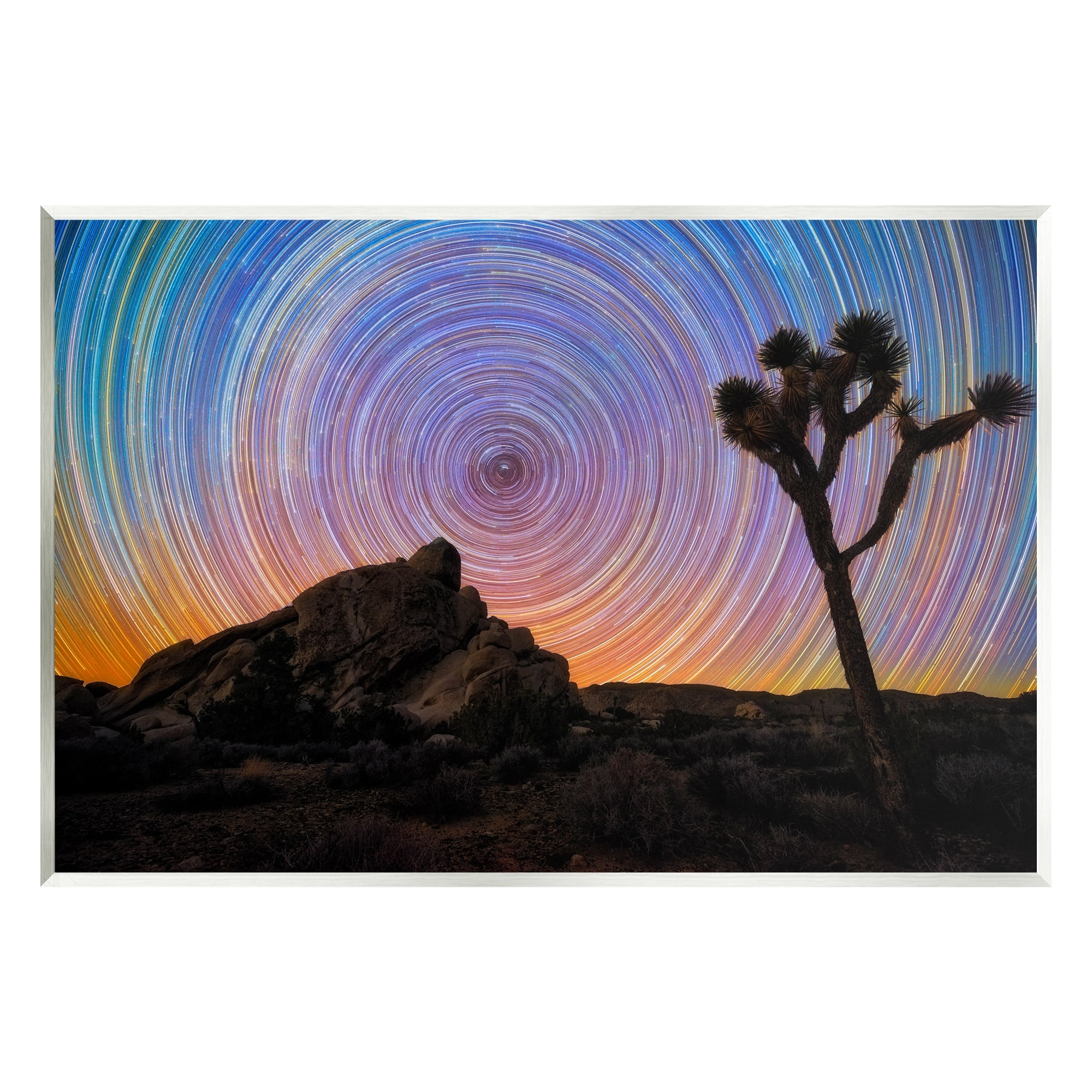 Stupell Industries Kaleidoscopic Swirl Pattern Sky Desert Tree Silhouette Graphic Art Unframed Art Print Wall Art, Design by Lincoln Harrison