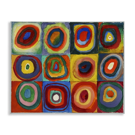 Stupell Industries Kandinsky Classic Circles Abstract Painting Wrapped Canvas Art Print Wall Art, 20 x 16