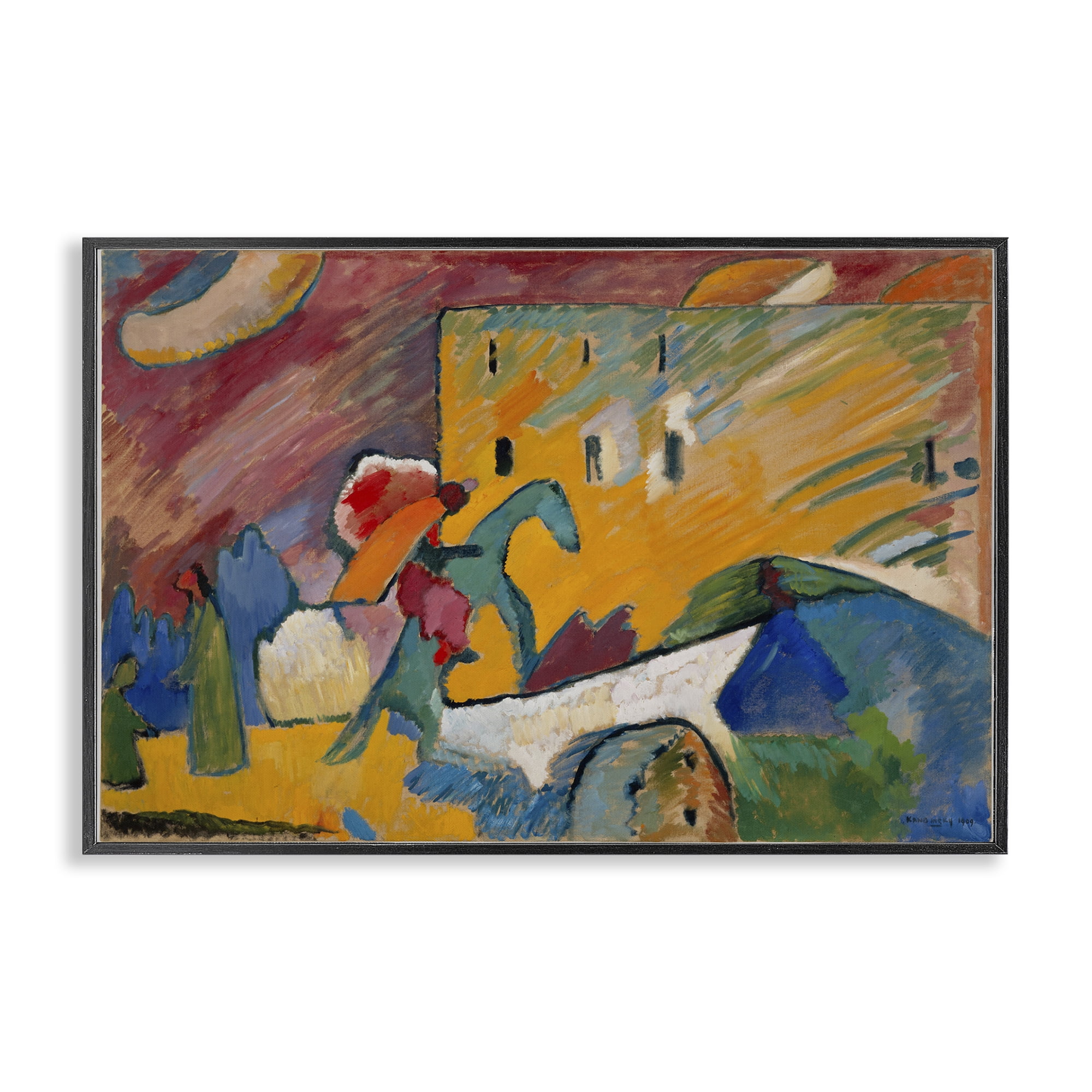 Stupell Industries Kandinsky Improvisation Classic Abstract Painting Black Framed Art Print Wall Art, 30 x 20