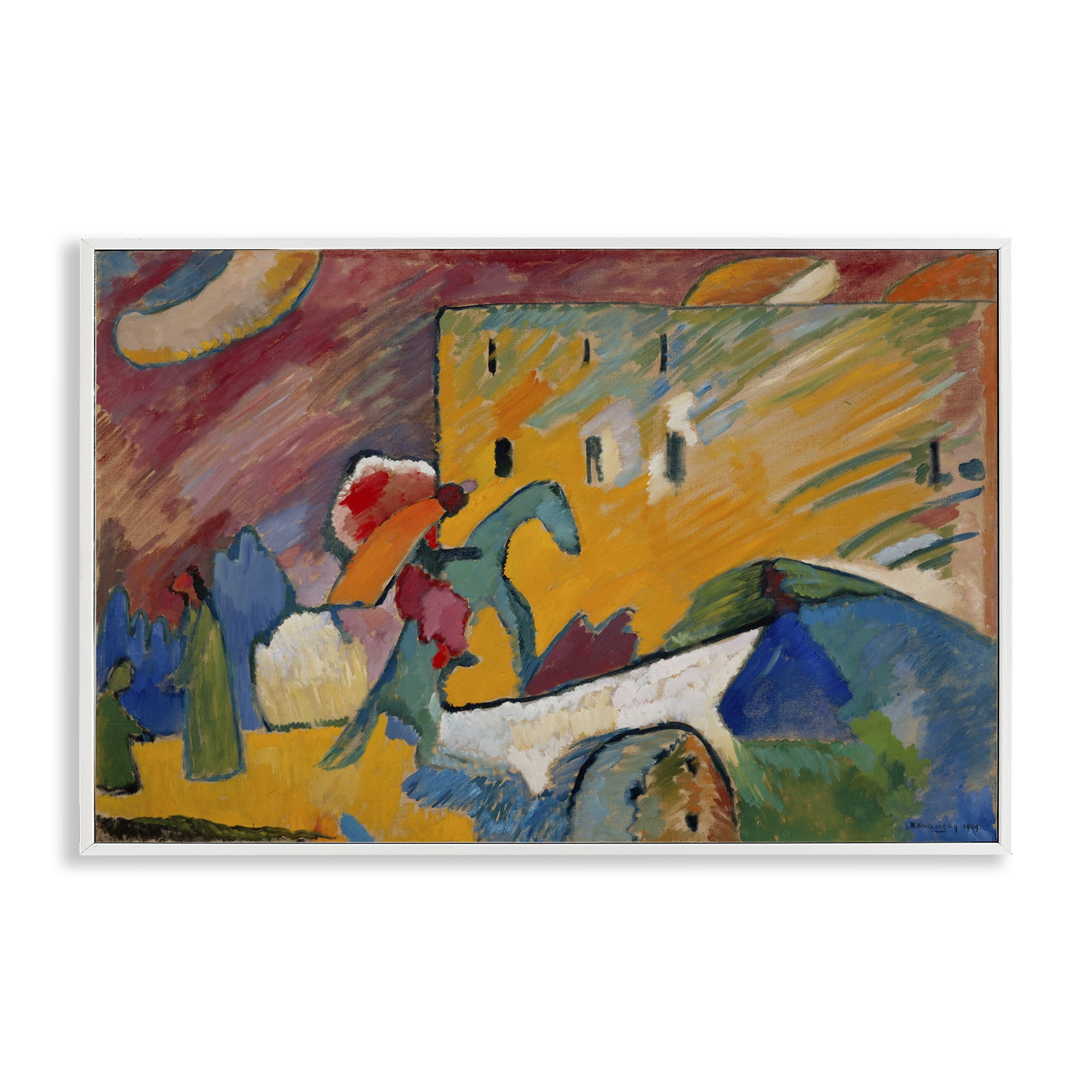 Stupell Industries Kandinsky Improvisation Classic Abstract Painting White Framed Art Print Wall Art, 30 x 20