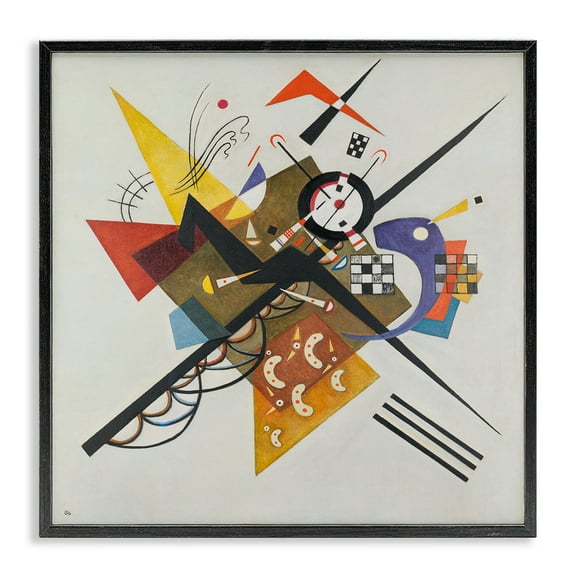 Stupell Industries Kandinsky Painting on White Abstract Painting Black Framed Art Print Wall Art, 12 x 12