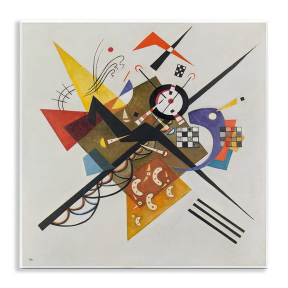 Stupell Industries Kandinsky Painting on White Abstract Painting Unframed Art Print Wall Art, 12 x 12