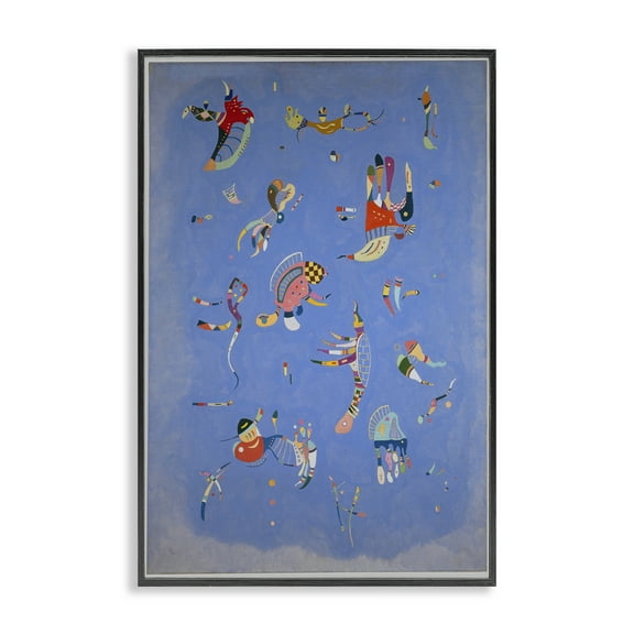 Stupell Industries Kandinsky Sky Blue Painting Abstract Painting Black Framed Art Print Wall Art, 12 x 18