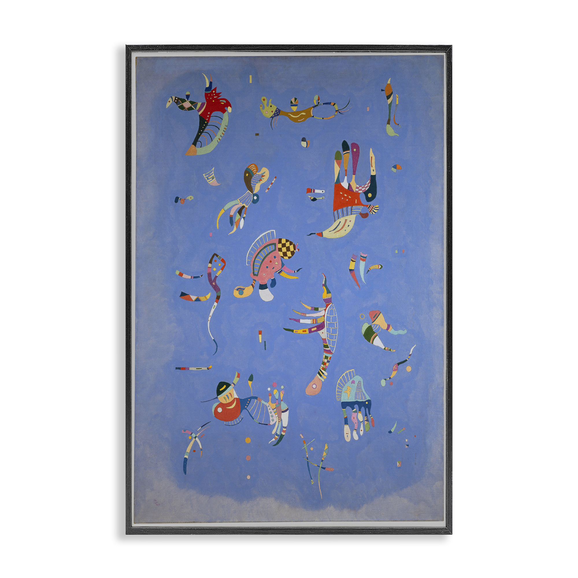 Stupell Industries Kandinsky Sky Blue Painting Abstract Painting Black Framed Art Print Wall Art, 20 x 30