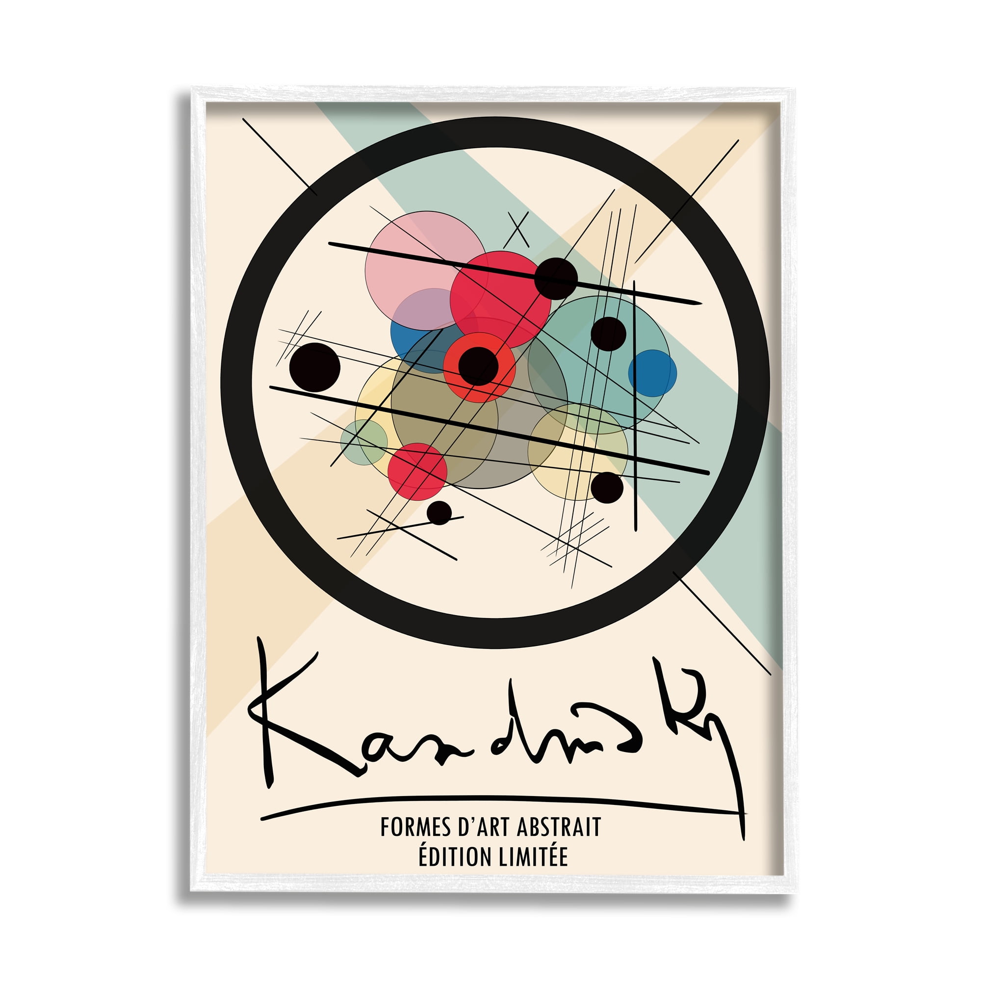 Stupell Industries Kandinsky Traditional Abstract Layered Circles Patchwork Lines, 16 x 20, Designed by Ros Ruseva