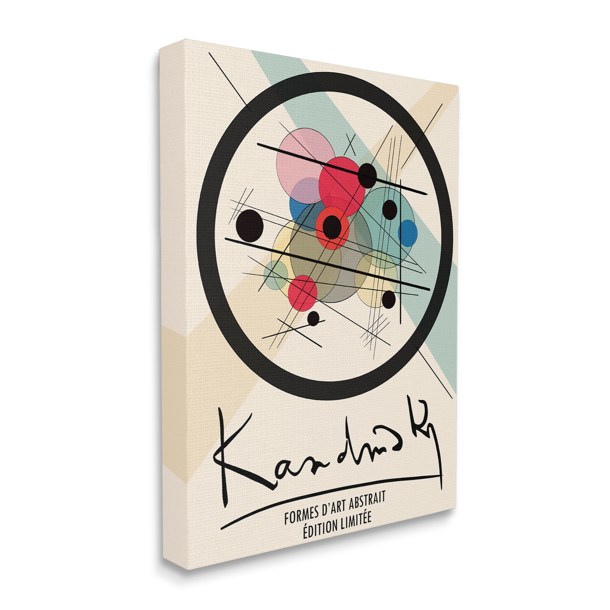 Stupell Industries Kandinsky Traditional Abstract Layered Circles Patchwork Lines, 16 x 20, Designed by Ros Ruseva