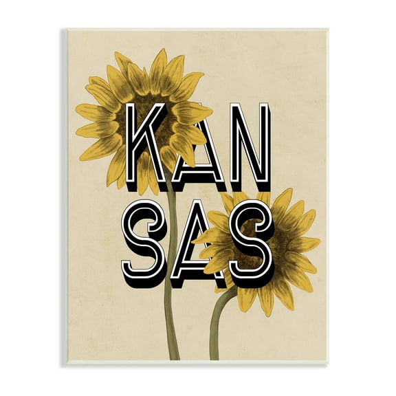 Stupell Industries Kansas Sunflowers Blossoms State Flower Botanicals Graphic Art Unframed Art Print Wall Art, Design by Daphne Polselli