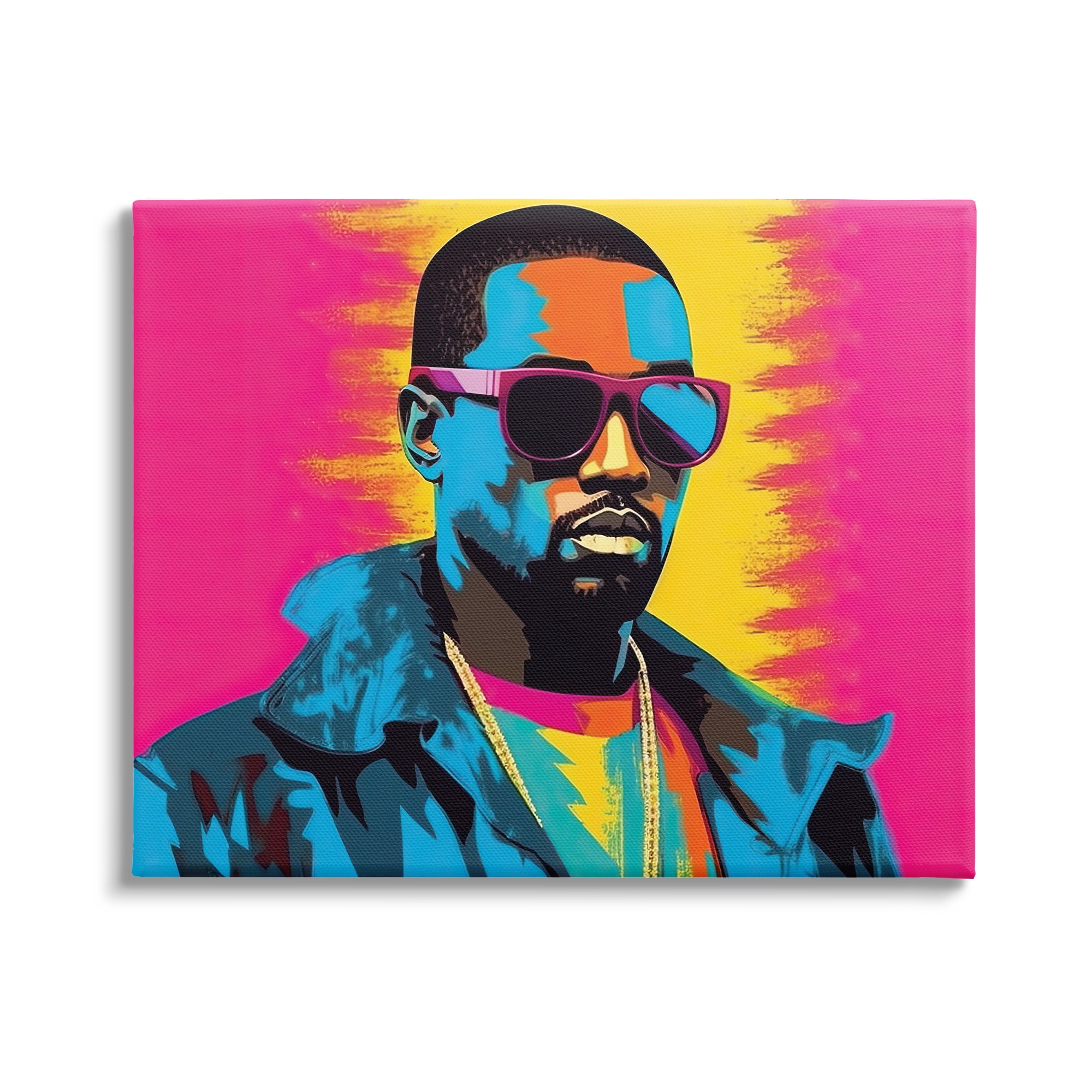 Stupell Industries Kanye West Modern Portrait Abstract Painting Gallery Wrapped Canvas Print Wall Art, 30 x 24