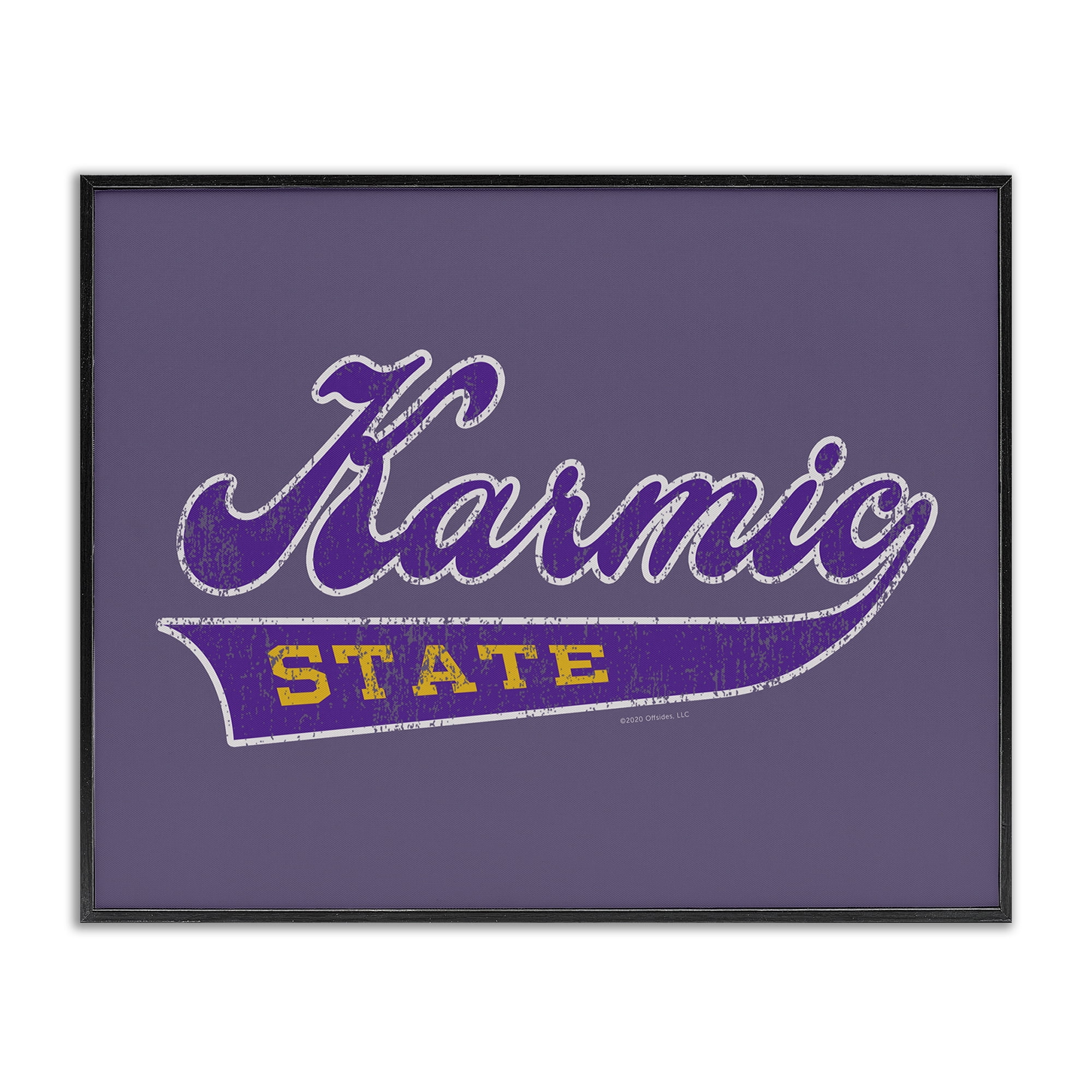 Stupell Industries Karmic State Varsity Text & Numbers Painting Black Framed Art Print Wall Art, 20 x 16