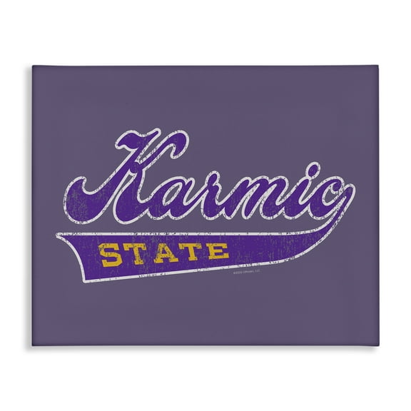 Stupell Industries Karmic State Varsity Text & Numbers Painting Wrapped Canvas Art Print Wall Art, 20 x 16