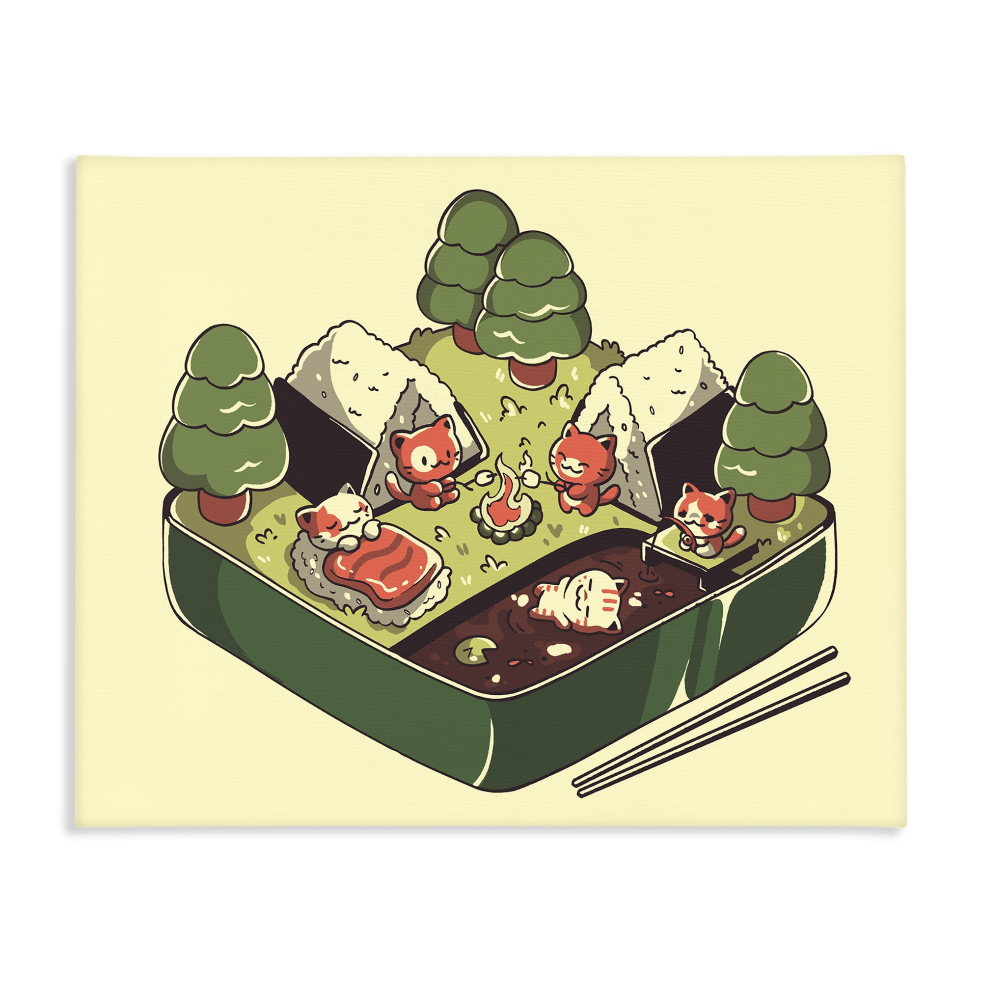 Stupell Industries Kawaii Sushi Camp Bento Canvas Wall Art, design by Tobe Fonseca