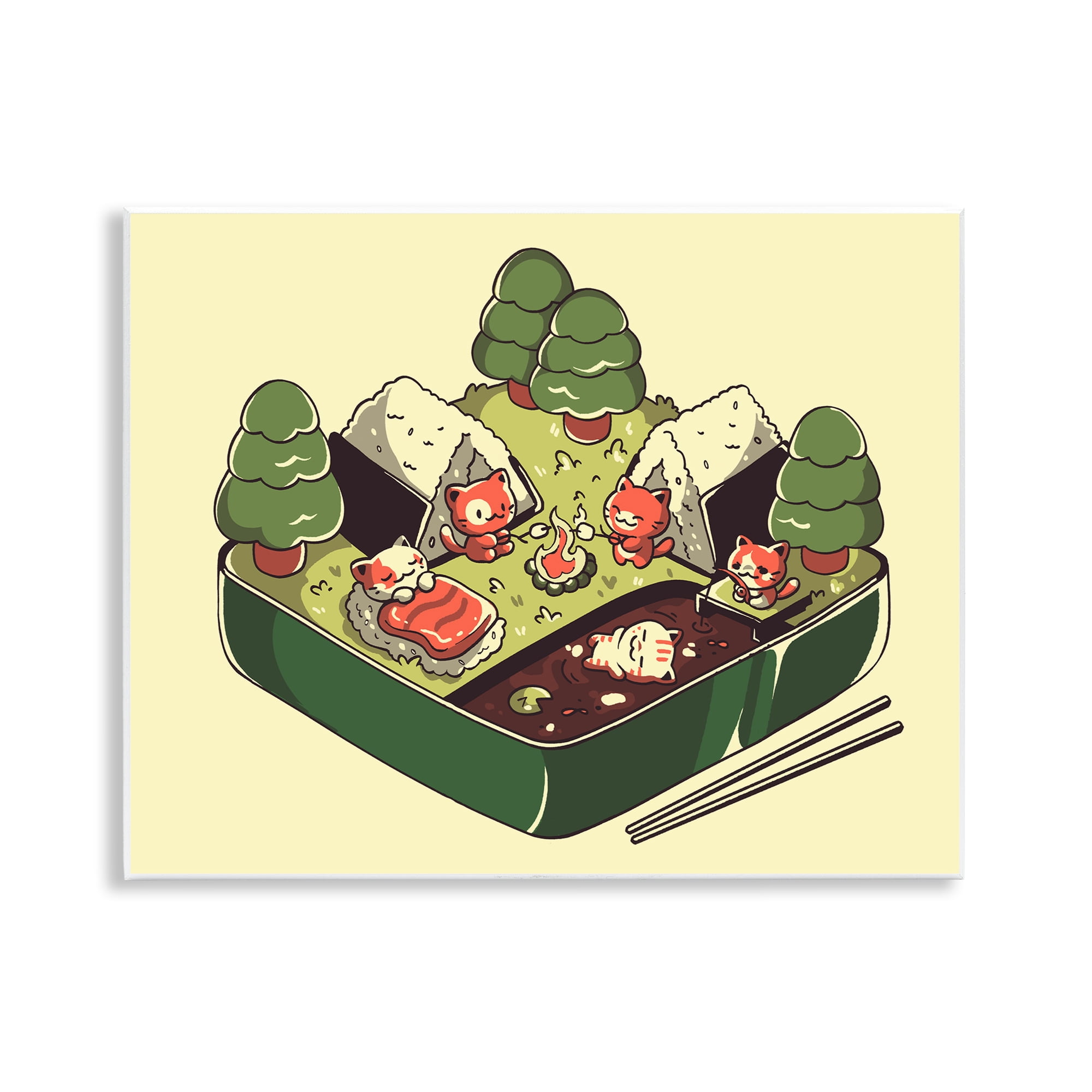 Stupell Industries Kawaii Sushi Camp Bento Wall Plaque Art, design by Tobe Fonseca