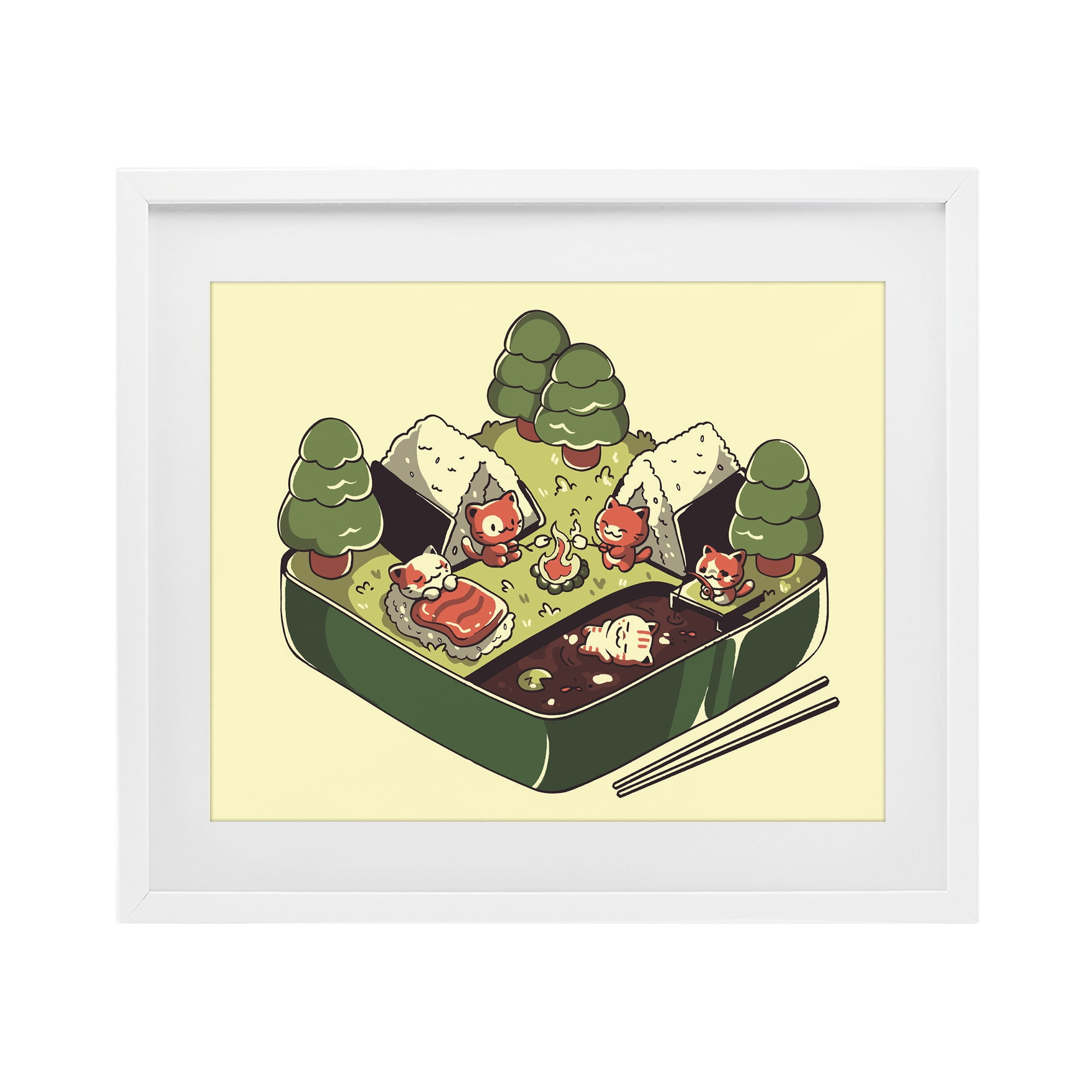 Stupell Industries Kawaii Sushi Camp Bento White Framed Print Under Glass, design by Tobe Fonseca