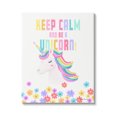 thumbnail image 1 of Stupell Industries Keep Calm Be A Unicorn Playful Quote Pastel Florals Graphic Art Gallery Wrapped Canvas Print Wall Art, Design by Diane Neukirch, 1 of 7
